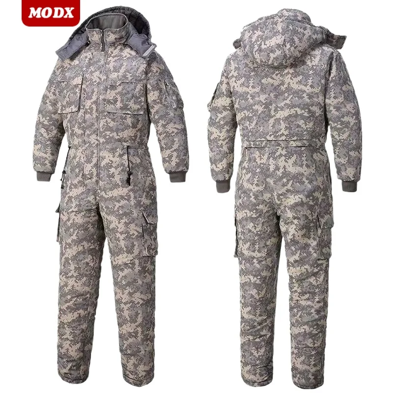 Winter Clothing Storage - ผู้ชายฤดูหนาว Thicken One-piece Workwear กันน้ํา Windproof