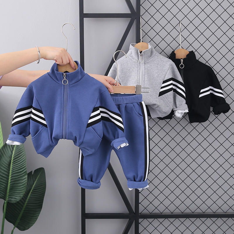 Winter Clothing Activity - ฤดูใบไม้ร่วงเด็กทารกเสื้อผ้าชุดเด็กลายซิปแจ็คเก็ต + กางเกง 2 ชิ้นชุดเด็กเสื้อผ้าชุดกีฬาสําหรับ Boy