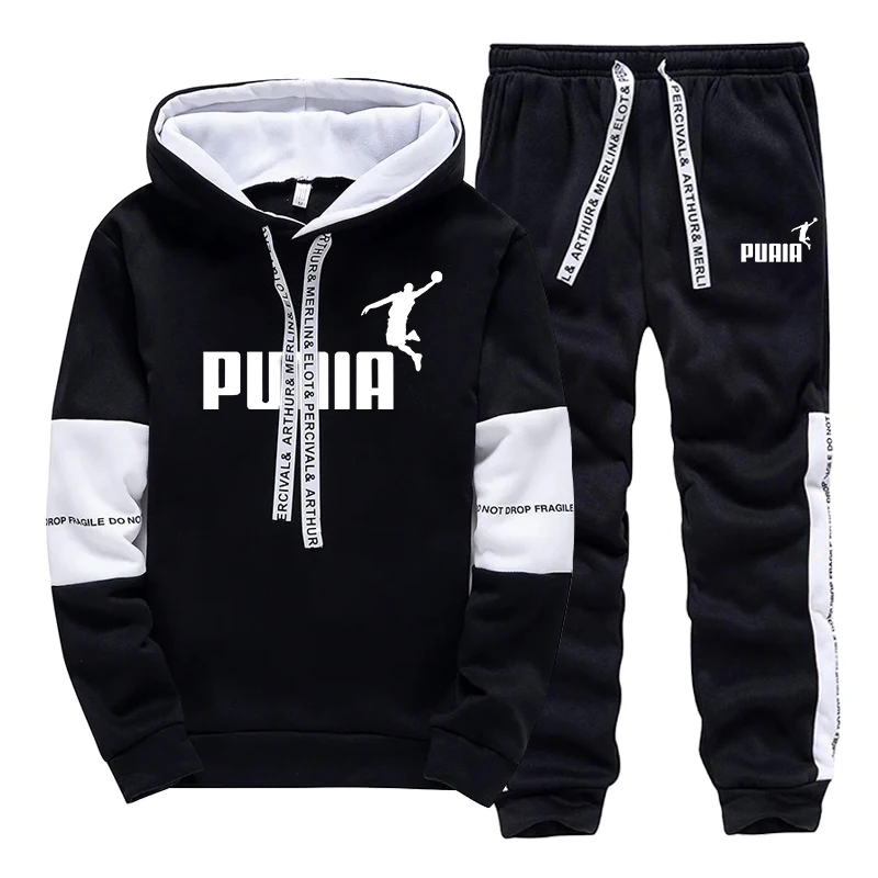 Winter Clothing For Sale - ชุดวอร์มขายดีสำหรับผู้ชาย เสื้อฮู้ดลำลองสำหรับกีฬาและวิ่งจ๊อกกิ้ง เสื้อผ้าผู้ชายสีดำขาวคลาสสิก เสื้อฮู้ดเดี่ยวพร้อมกางเกง