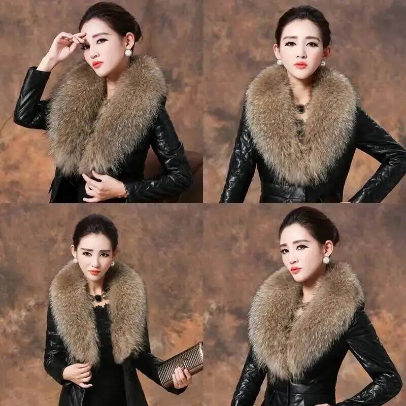 ปกขนแรคคูนธรรมชาติผ้าพันคอขนเฟ - Winter Clothing For Sale บทวิจารณ์และราคา