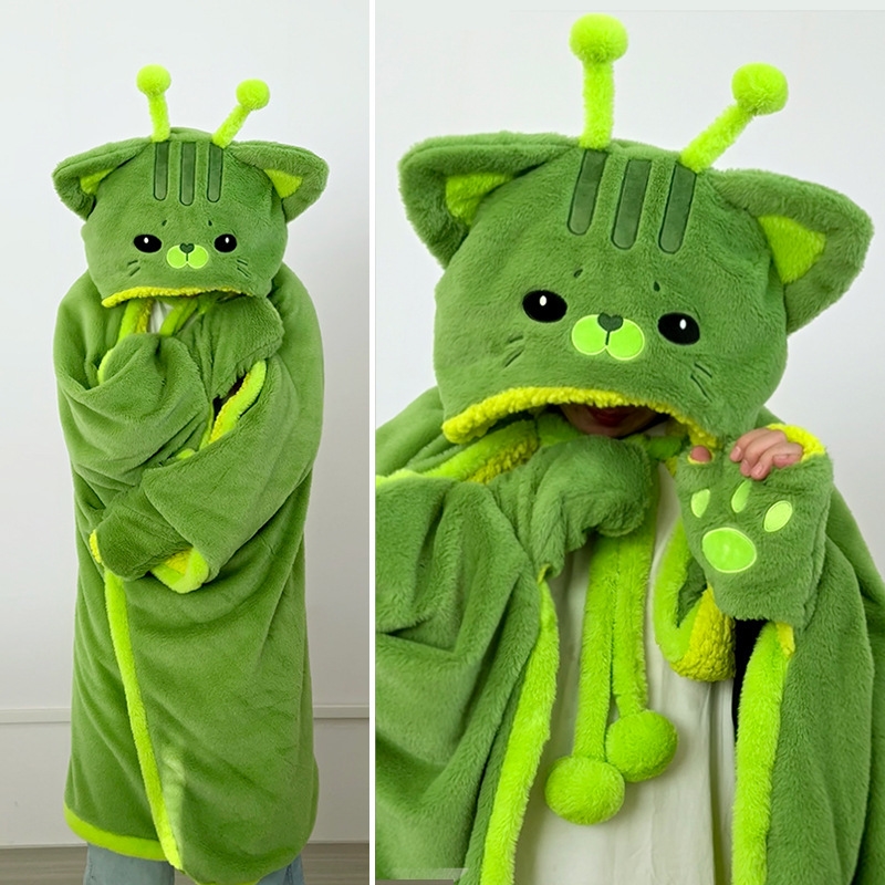 ผ้าห่มคลุมตัวลายการ์ตูนแมวเอเล - Winter Clothing Cute บทวิจารณ์และราคา